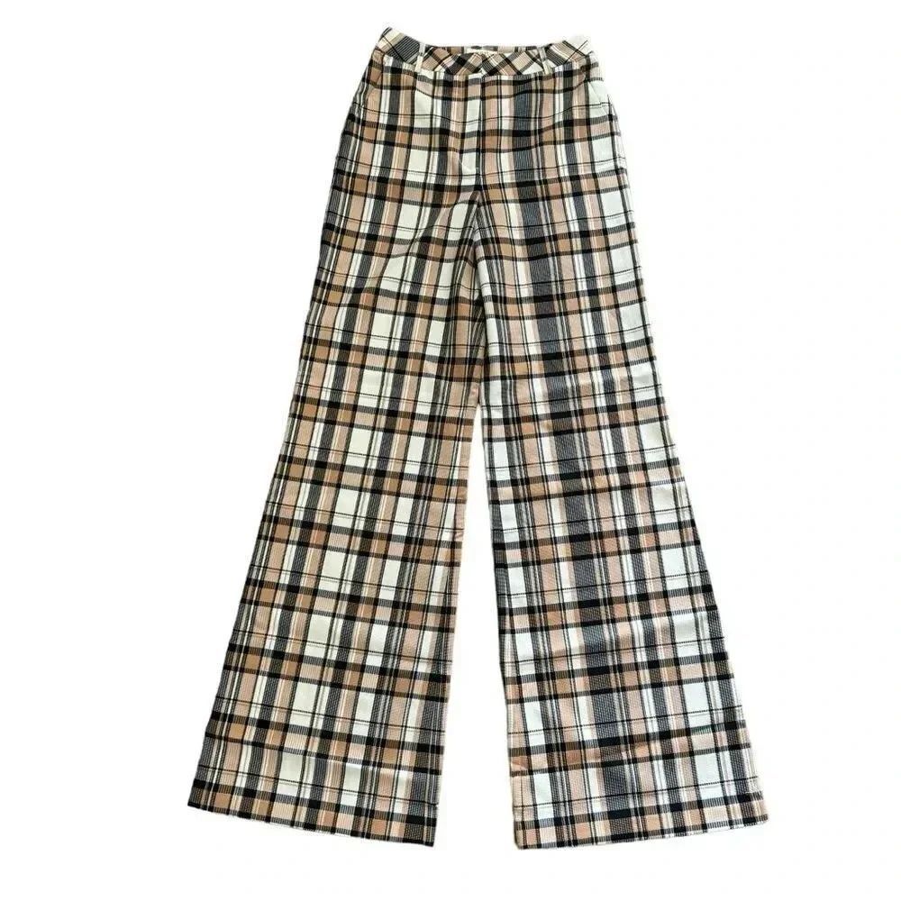 Maeve Flowy Wide-Leg Trousers - Neutral Motif - Size 6 Tall (NWT!) - Picture 3 of 12